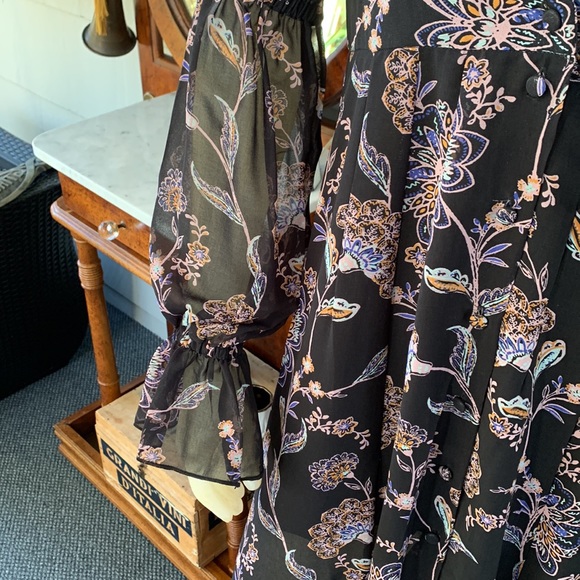 Olivaceous Chiffon Polyester Floral Maxi Black Sheer - Picture 7 of 9